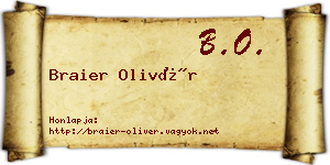 Braier Olivér névjegykártya