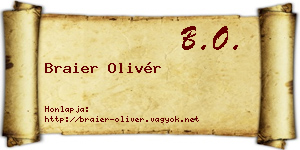 Braier Olivér névjegykártya